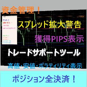 資金管理・PIPS表示・ボラティリティ表示・高値、安値水平線自動生成ツール 【 CT_AidInfo TRONC】