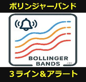 【MT4】ボリンジャーバンド３ライン表示＆アラート通知（インジケーター）