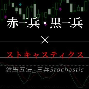 酒田五法の黒三兵・赤三兵にストキャスティクスを条件に加えたサインツール