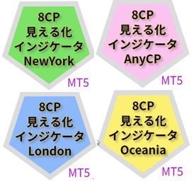 8CP見える化インジケータMT5_4点フルセット(Oceania,London,NewYork,AnyCP) Indicators/E-books