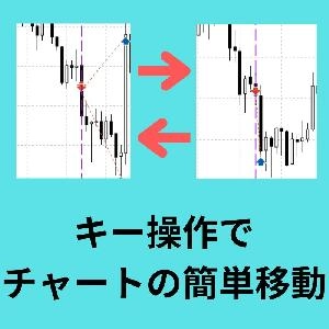 ショートカットキーでトレード履歴の表示位置に移動させるインジケーター