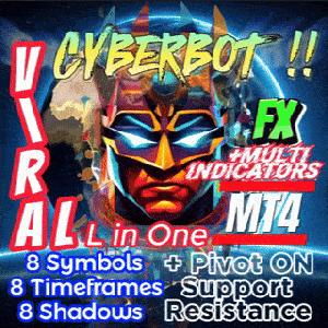 [FX CyberBot MT4] 8つのシンボル+8つの時間枠+8つの影+反転コード|マルチインジケーターForex Crypto PRO