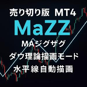 MaZZ｜MT4-MA基準ジグザグ(ZigZag)+ダウ理論+自動 水平線・トレンドライン+MTF｜裁量デイトレーダーの環境認識はコレにお任せ｜売り切り版