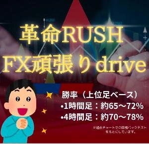 トレンドに乗る、迷わない【革命RUSH FX順張りdrive】サインインジケーター