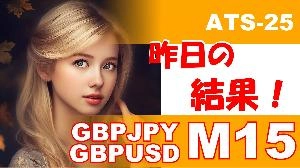 【GBPUSD GBPJPY M15】前日の結果『ATS-25』 投資ナビ＋