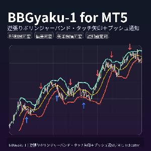 BBGyaku-1 for MT5｜逆張りボリンジャー・タッチ矢印＋プッシュ通知 [MT5対応]