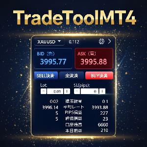 あなたのトレードに直感とスピードを。 外部UIだから可能になった自由な操作性。『TradeToolMT4』は裁量トレードの限界を超える新しいトレードツールです