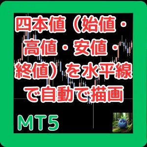 四本値（始値・高値・安値・終値）自動描画インジケーター　High_Low_HLineMT5