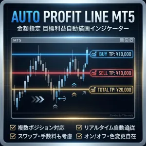 Auto Profit Line MT5 ～金額指定・目標利益自動描画インジケーター～