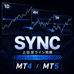 上位足ライン同期ツール ライン同期＆通貨ペア同期対応 MT4/MT5