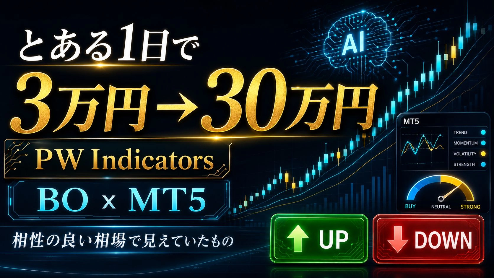 とある1日で3万円が30万円に。20年バイナリーを見てきた妻が反応したMT5インジケーター Investment Navi+