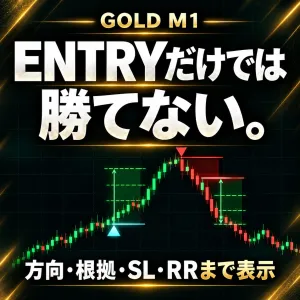 【GOLD M1専用】DIRECTION ENTRY SYSTEM｜方向・ENTRY・損切り・RR目標を表示｜MT4・MT5対応・非リペイント