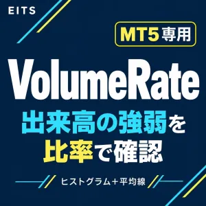 VolumeRate MT5｜ティック出来高の相対的な強さを表示
