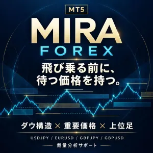 【MT5用】MIRA Forex｜飛び乗る前に、待つ価格と判断の根拠を。FX4通貨ペア対応