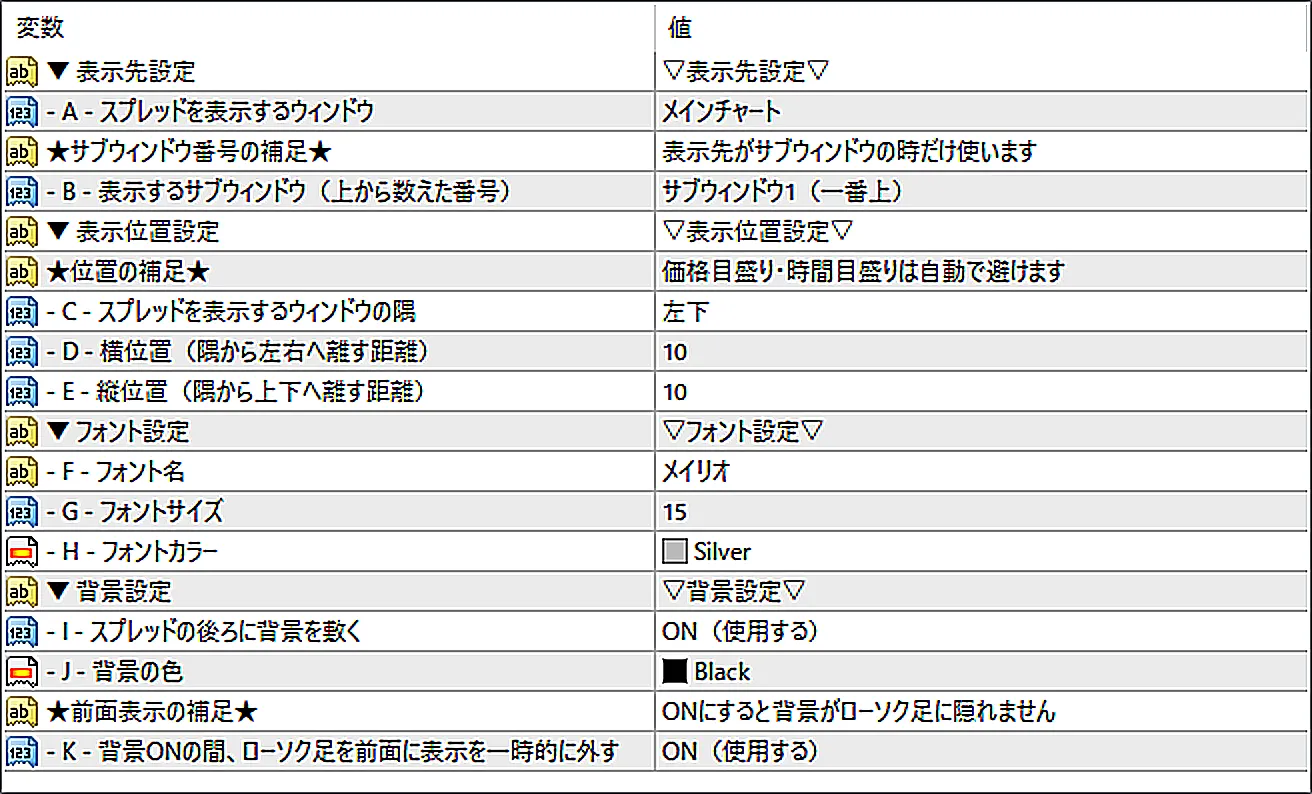SL_SPDのパラメーター画面