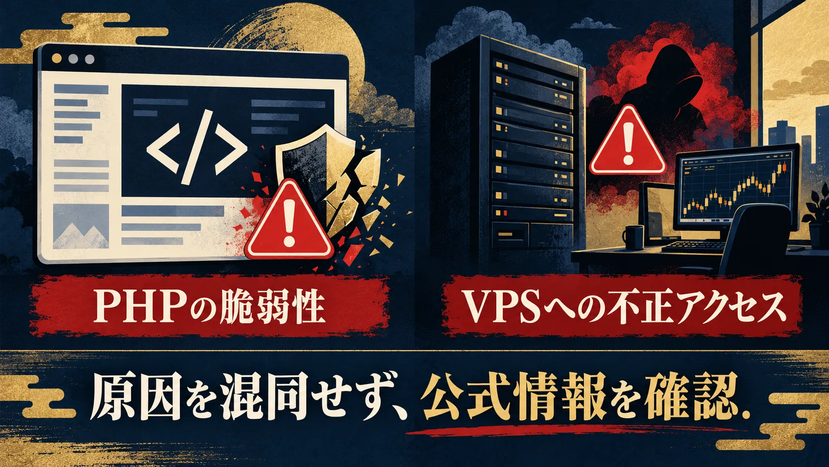 PHPの脆弱性とVPSへの不正アクセスは、原因を混同せず公式情報を確認